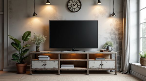 Ajoutez du caractère à votre déco avec un meuble télé industriel